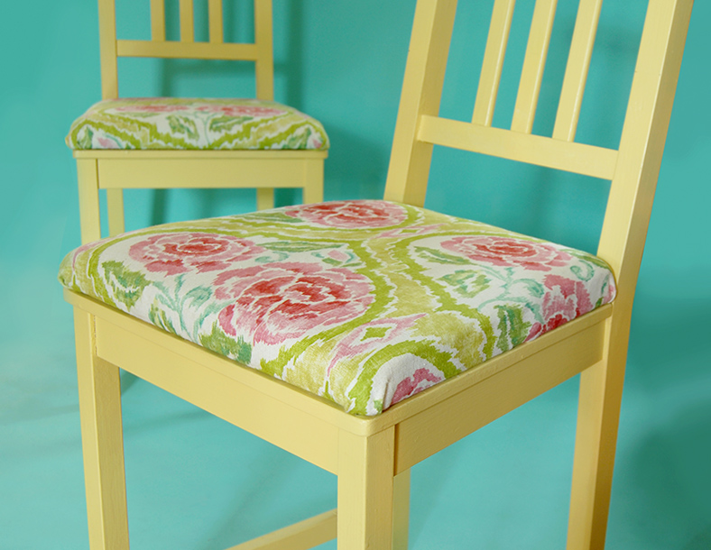 DIY: add upholstered cushions to chairs