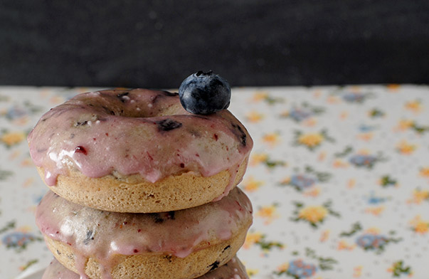 baked blueberry cake donuts