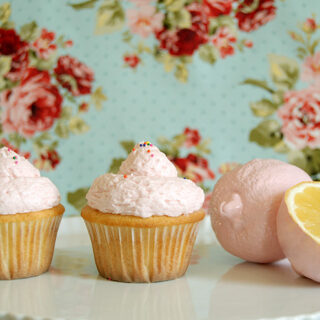 pink lemonade frosted cupcakes