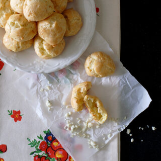 blue cheese gougeres