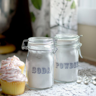 baking soda jars and labels